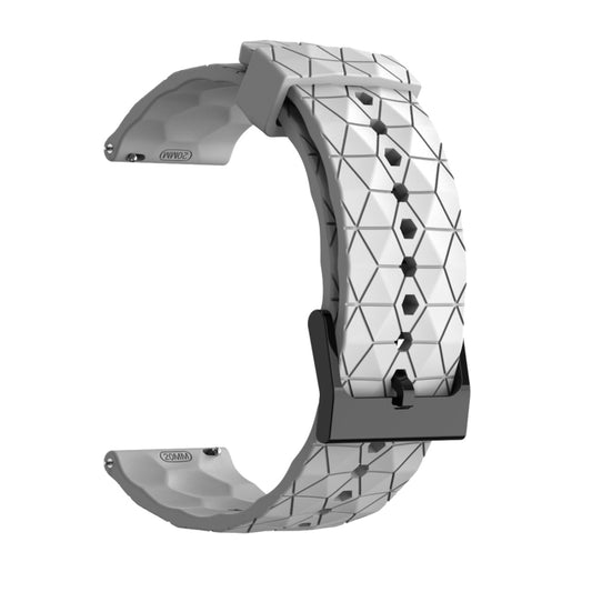 22mm Football Texture Silicone Watch Band(White) by bashfashion