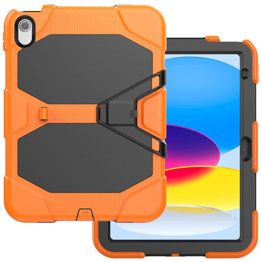 For iPad 2025 / 2022 Rugged Silicone Hard PC Tablet Case with Holder(Orange) by bashfashion