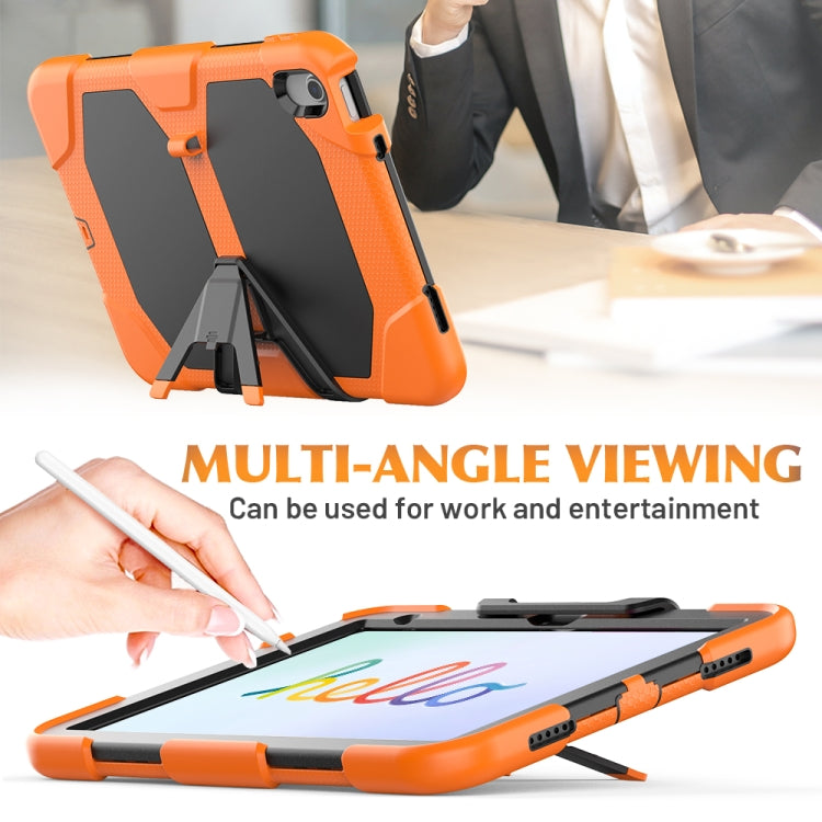 For iPad 2025 / 2022 Rugged Silicone Hard PC Tablet Case with Holder(Orange) by bashfashion