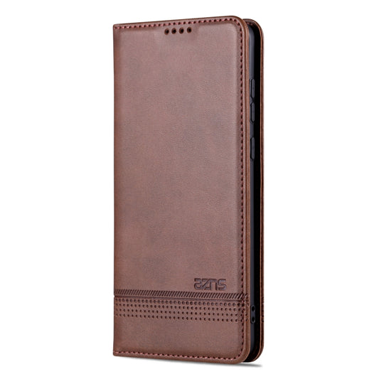 For Huawei Mate 50 Pro AZNS Magnetic Calf Texture Flip Leather Phone Case(Dark Brown) by AZNS