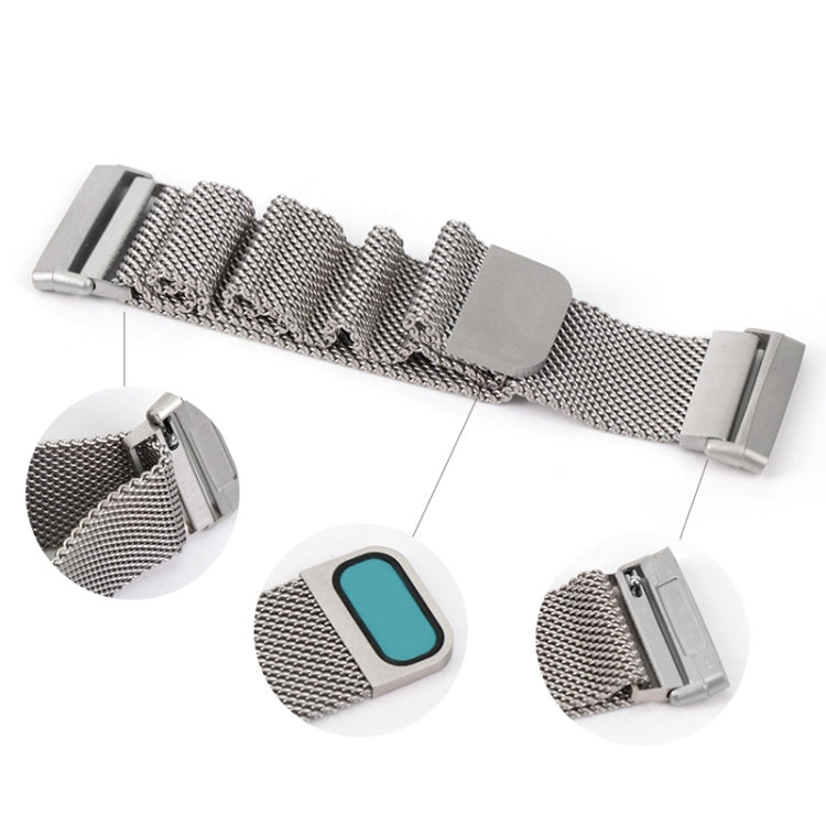 For Fitbit Versa 4 / Versa 3 20mm Milanese Magnetic Metal Split Buckle Watch Band(Black) by bashfashion