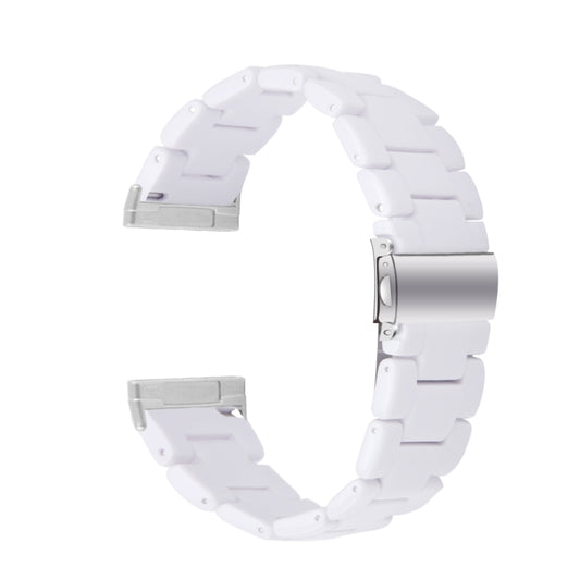 For Fitbit Versa 4 / Sense 2 Universal Resin Watch Band(White) by bashfashion