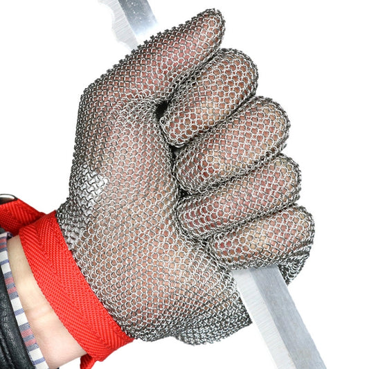 304 Stainless Steel 5 Fingers Steel Ring Anti-cutting Labor Protection Gloves, Size:M by bashfashion