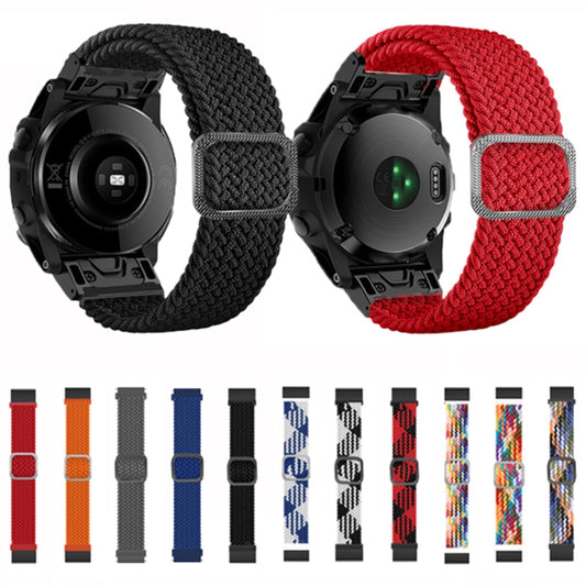 For Garmin Fenix 7X Adjustable Nylon Braided Elasticity Watch Band(Red) by bashfashion