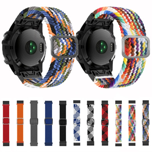 For Garmin Fenix 7 Adjustable Nylon Braided Elasticity Watch Band(Red) by bashfashion