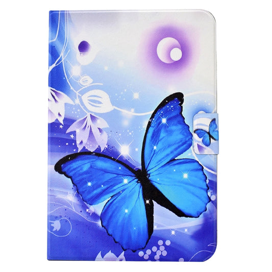 For Samsung Galaxy Tab A8 10.5 2021 / A8 2022 Electric Pressed TPU Smart Leather Tablet Case(Blue Butterfly) by bashfashion