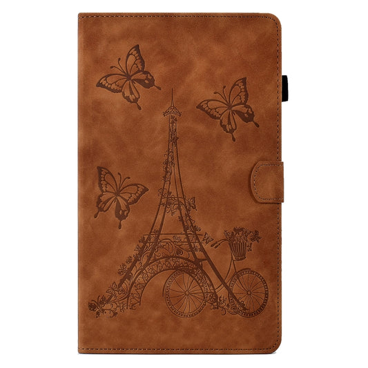 For Samsung Galaxy Tab A 10.1 2019 T510 Tower Embossed Leather Tablet Case(Brown) by bashfashion