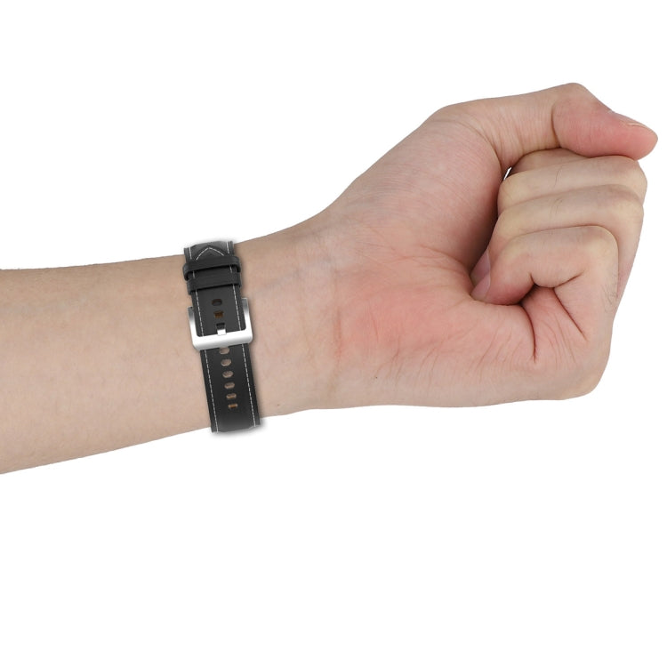 For Huawei Watch Buds/Xiaomi Watch S2 22mm Genuine Leather Watch Band(Light Brown) by bashfashion