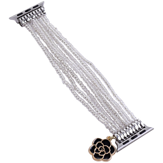 Multi-row Beads Watch Band For Apple Watch Series 9&8&7 41mm / SE 3&SE 2&6&SE&5&4 40mm / 3&2&1 38mm(Transparent Beads) by bashfashion