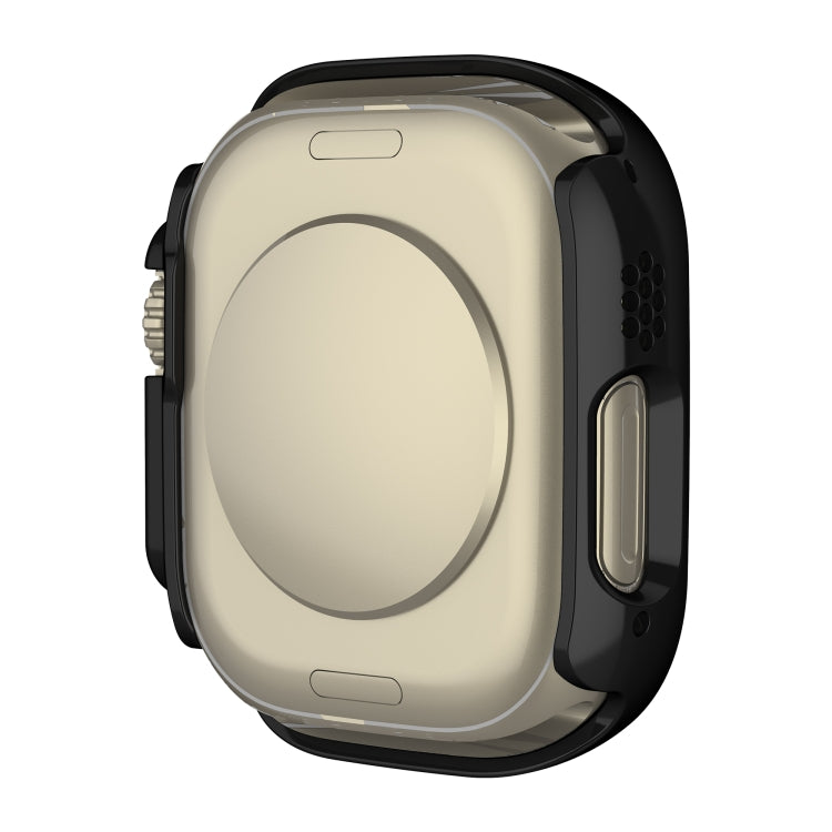 For Apple Watch Ultra 3 / 2 / 1 49mm Plating Gloss PC Tempered Glass Integral Watch Case(Black) by bashfashion