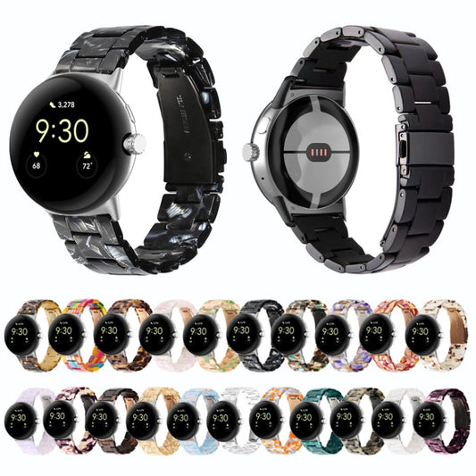 For Google Pixel Watch Three-beads Resin Watch Band(White) by bashfashion