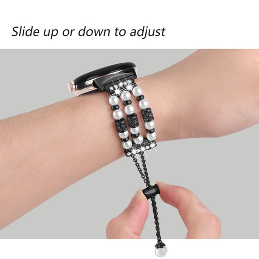For Google Pixel Watch Pearl Half Bracelet Watch Band(Black) by bashfashion
