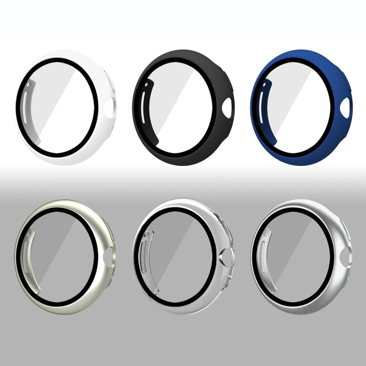 For Google Pixel Watch Frosted PC Frame Tempered Film Integrated Watch Protective Case(Midnight Blue) by bashfashion
