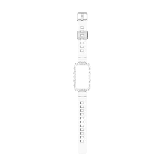For Honor Band 7 Integrated Transparent Silicone Watch Band(White) by bashfashion