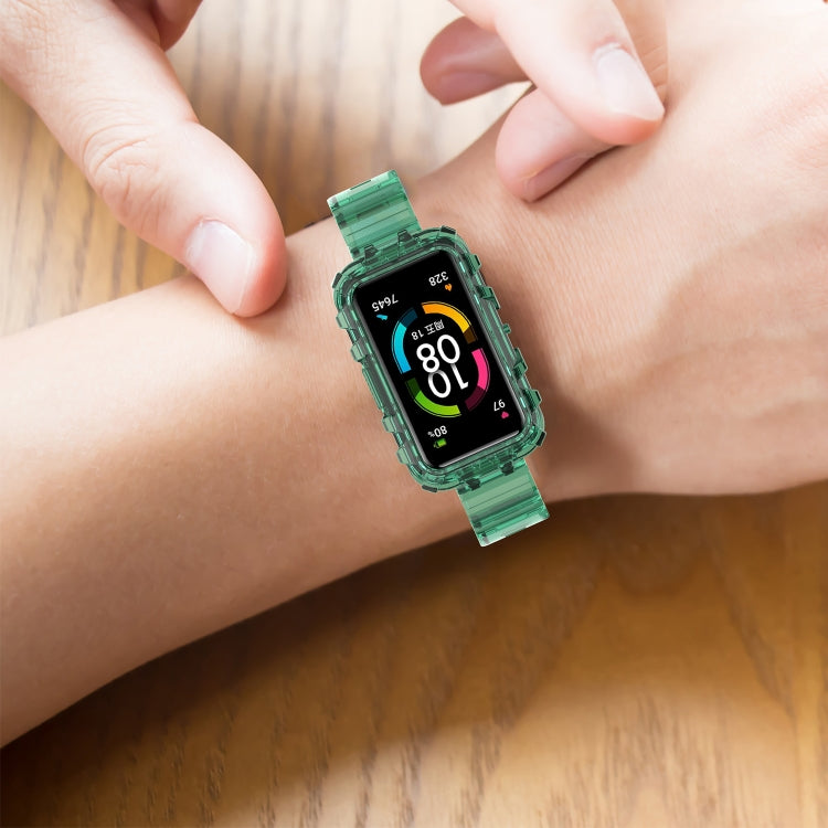 For Honor Band 7 Integrated Transparent Silicone Watch Band(White) by bashfashion