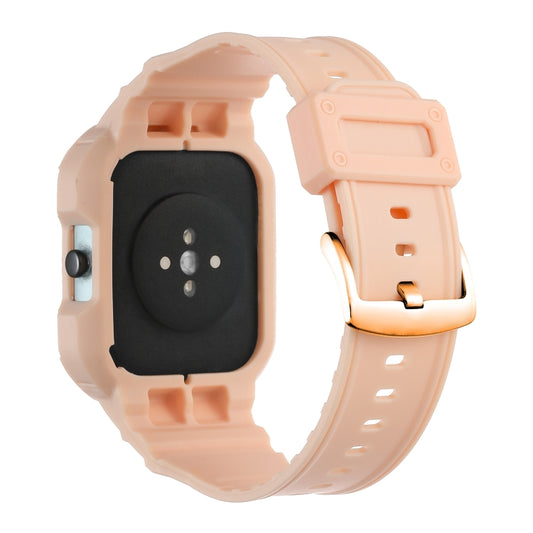 For Amazfit GTS 4 / 3 / 2 / 1 Universal Integrated Silicone Watch Band(Pink) by bashfashion