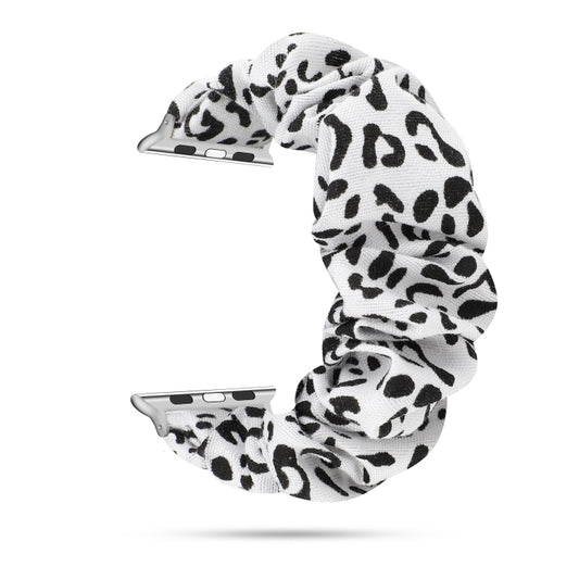 For Apple Watch Series 7 41mm / 6 & SE & 5 & 4 40mm / 3 & 2 & 1 38mm Cloth + Stainless Steel Hair Ring Watch Band(Spot) by bashfashion