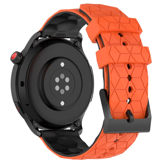 22mm Universal Football Pattern Two-Color Silicone Watch Band(Orange+Black) by bashfashion