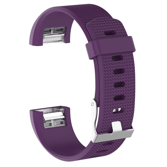 For Fitbit Charge 2 Common Texture Silicone Watch Band with Buckle, Size:S(Purple) by bashfashion