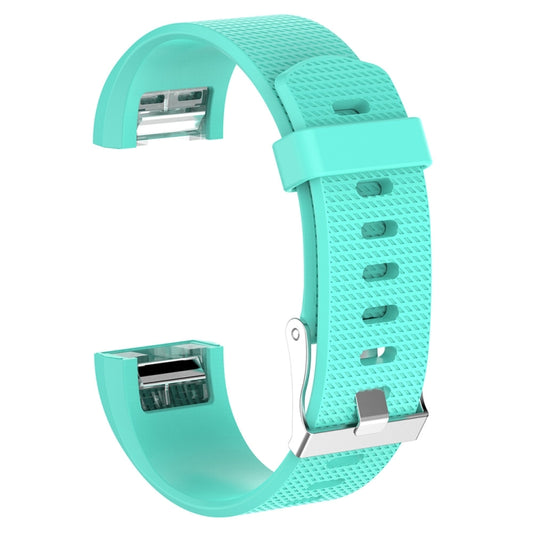 For Fitbit Charge 2 Common Texture Silicone Watch Band with Buckle, Size:L(Lake Blue) by bashfashion