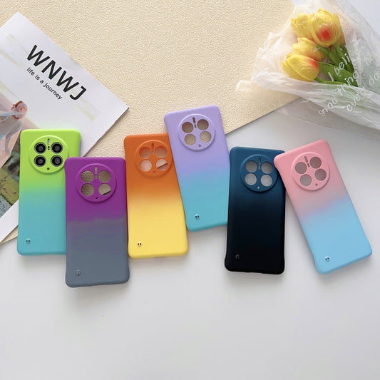 For Huawei Mate 40 Pro Frameless Skin Feel Gradient Phone Case(Green Blue) by bashfashion