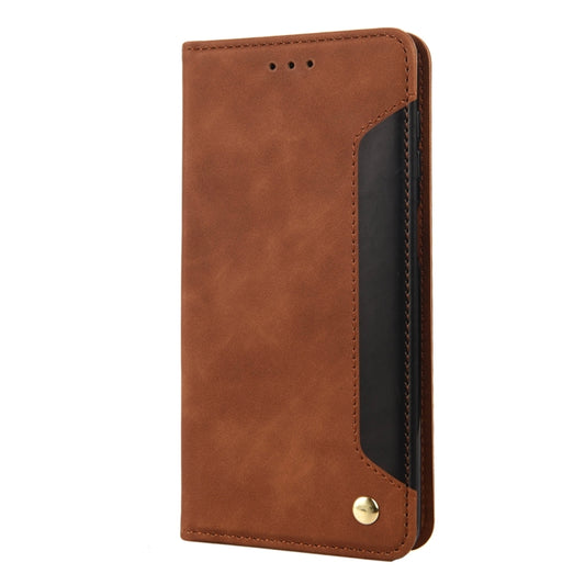 For Xiaomi Redmi Note 12 Pro+ 5G Global Skin Feel Splicing Leather Phone Case(Brown) by bashfashion
