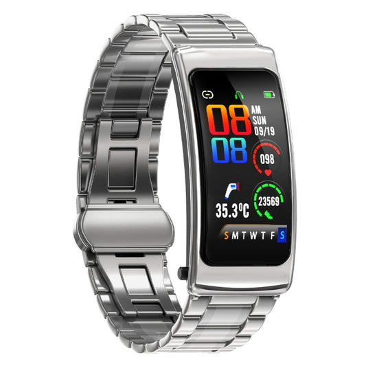 K20 1.14 inch Steel Band Earphone Detachable Life Waterproof Smart Watch Support Bluetooth Call(Silver) by bashfashion