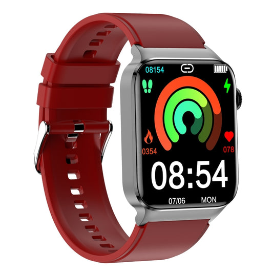T50 1.85 inch Silicone Band IP67 Waterproof Smart Watch Supports Voice Assistant / Health Monitoring(Red) by bashfashion
