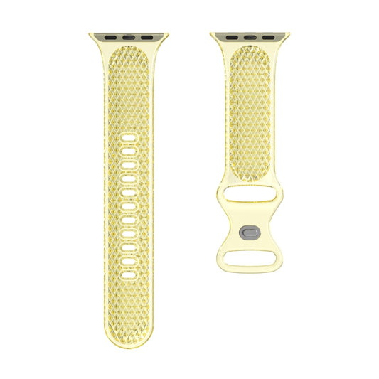 Diamond Pattern Clear TPU Watch Band For Apple Watch Series 9&8&7 41mm / SE 3&SE 2&6&SE&5&4 40mm / 3&2&1 38mm(Yellow) by bashfashion