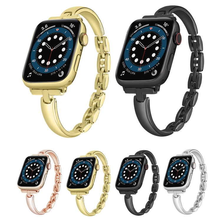 Bracelet Chain Metal Watch Band For Apple Watch Ultra 49mm&Watch Ultra 2 49mm / Series 9&8&7 45mm / SE 3&SE 2&6&SE&5&4 44mm / 3&2&1 42mm(Black) by bashfashion