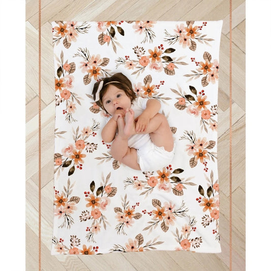 Newborn Baby Three-piece Swaddling Scarf Cap Headband(Flower-5) by bashfashion