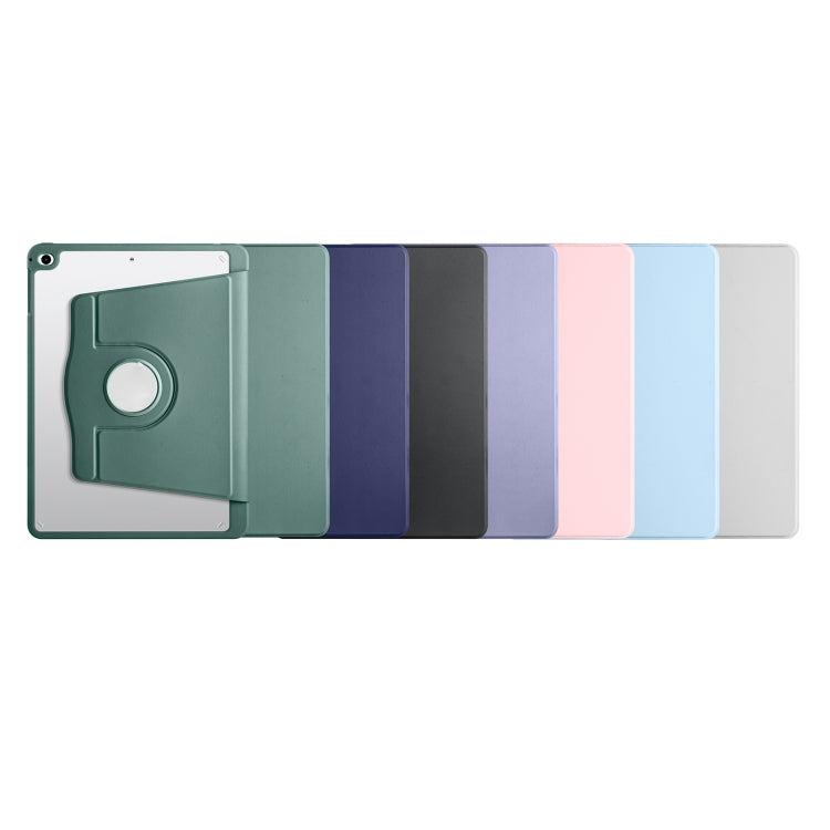 For iPad Air / Air 2 / 9.7 2018 / 2017 Acrylic 360 Degree Rotation Holder Tablet Leather Case(Deep Green) by bashfashion