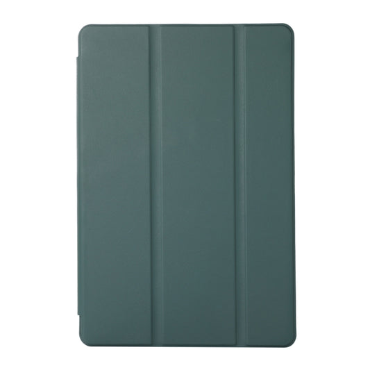 For Samsung Galaxy Tab S6 Lite/Tab S6 Lite 2022 Solid Color 3-folding Leather Tablet Case(Dark Green) by bashfashion