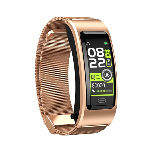 B7 Bluetooth Earphone Smart Bracelet, Support Sleep Monitoring / Blood Oxygen Monitoring / Heart Rate Monitoring(Gold + Gold Steel Chain) by bashfashion