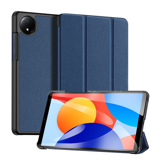 For Xiaomi Redmi Pad SE 4G DUX DUCIS Domo Series Magnetic Flip Leather Tablet Case(Blue) by DUX DUCIS