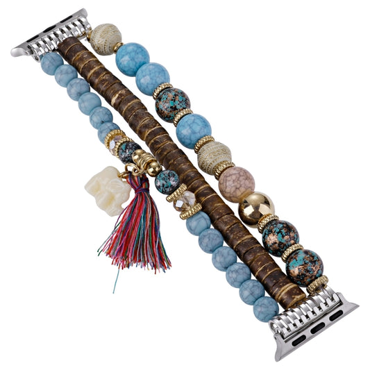 Beads Elephant Pendant Watch Band For Apple Watch Ultra 49mm(Blue) by bashfashion