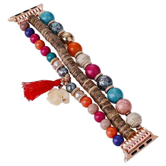 Beads Elephant Pendant Watch Band For Apple Watch Ultra 49mm(Colorful) by bashfashion
