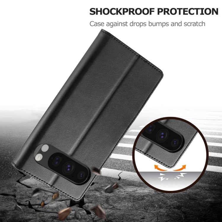 For Google Pixel 9 Pro XL LC.IMEEKE Calf Texture Flip Leather Phone Case(Black) by LC.IMEEKE