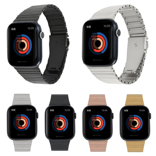 Ocean Metal Replacement Watch Band For Apple Watch 9 41mm(Gold) by bashfashion