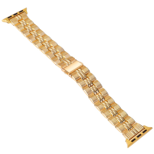 3-Beads Stripe Metal Watch Band For Apple Watch 6 40mm(Gold) by bashfashion