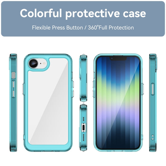 For iPhone 16e Colorful Series Acrylic + TPU Phone Case(Transparent Blue) by bashfashion