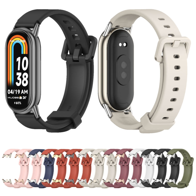 For Xiaomi Smart Band 10 / 9 / 8 Mijobs Silicone Breathable Watch Band(Black Silver) by MIJOBS