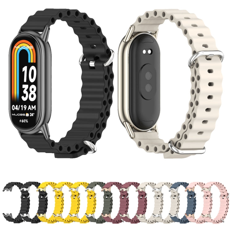 For Xiaomi Smart Band 10 / 9 / 8 Mijobs Marine Silicone Breathable Watch Band(Black) by MIJOBS