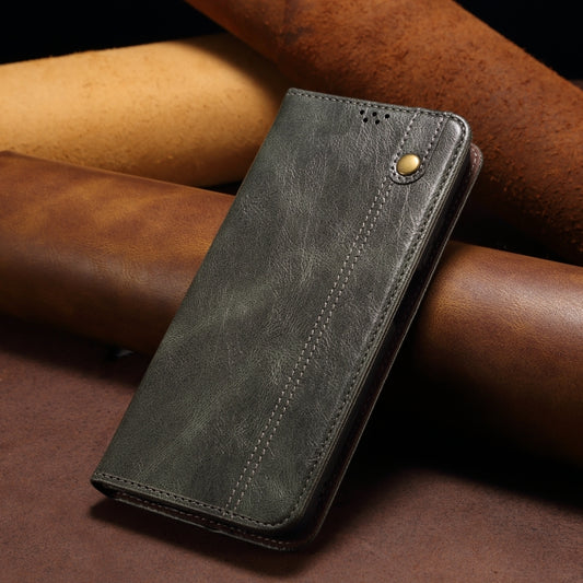 For OPPO Reno12 Pro 5G Global Oil Wax Crazy Horse Texture Leather Phone Case(Dark Green) by bashfashion