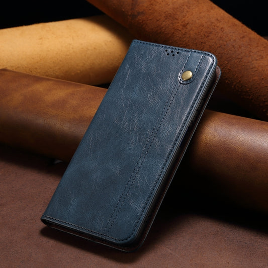 For OPPO Reno12 Pro 5G Global Oil Wax Crazy Horse Texture Leather Phone Case(Navy Blue) by bashfashion