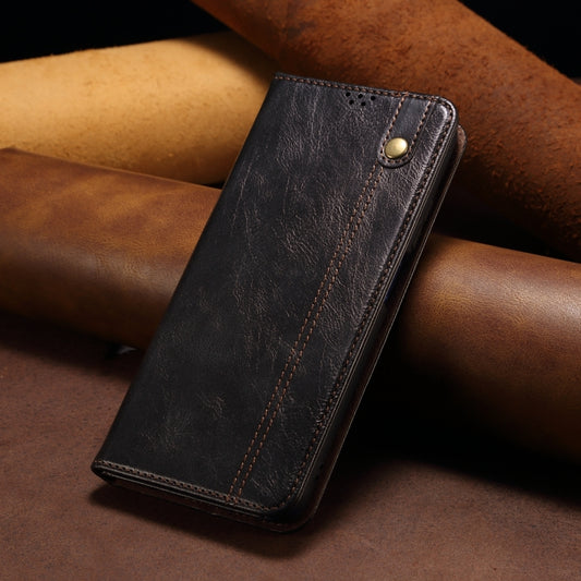 For OPPO Reno12 5G Global Oil Wax Crazy Horse Texture Leather Phone Case(Black) by bashfashion