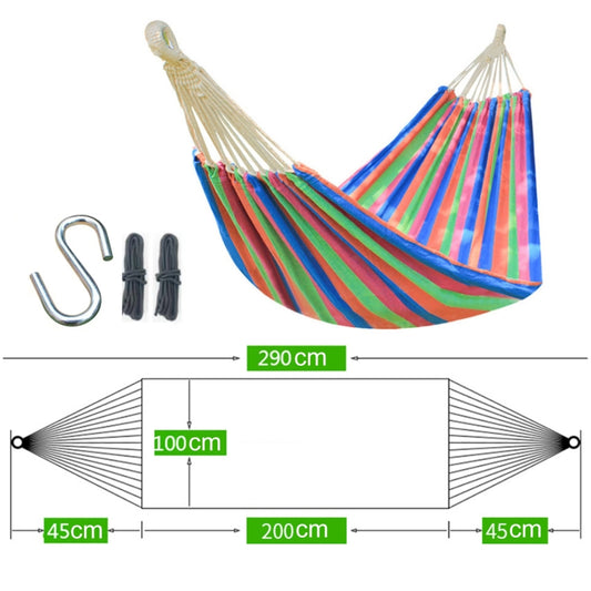Outdoor Double Thickened Canvas Hammock Indoor Swing, Size:200x100cm(Dark Blue) by bashfashion