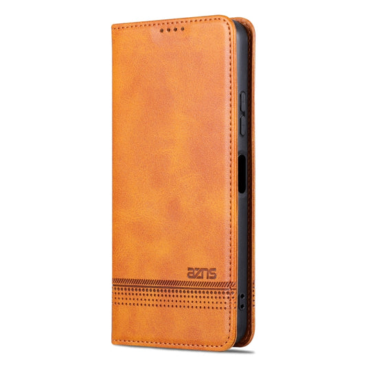 For Huawei Maimang A20 AZNS Magnetic Calf Texture Flip Leather Phone Case(Light Brown) by AZNS