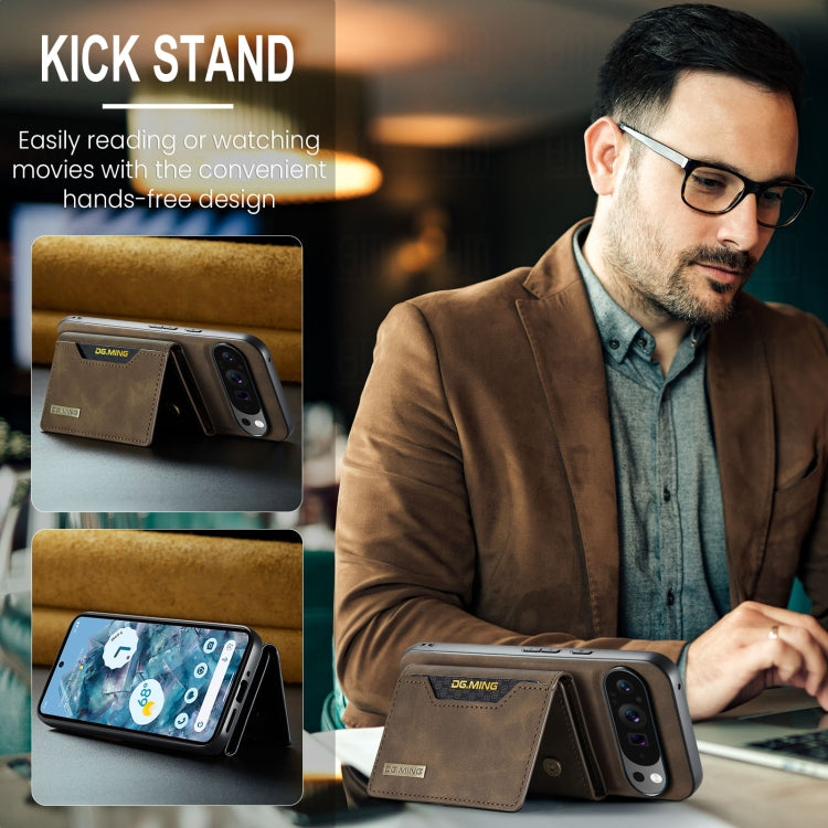 For Google Pixel 9 Pro XL DG.MING M2 Series 3-Fold Multi Card Bag + Magnetic Phone Case(Coffee) by DG.MING
