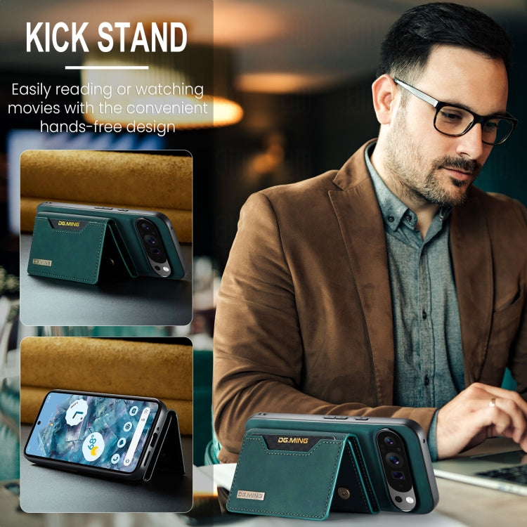 For Google Pixel 9 Pro XL DG.MING M2 Series 3-Fold Multi Card Bag + Magnetic Phone Case(Green) by DG.MING